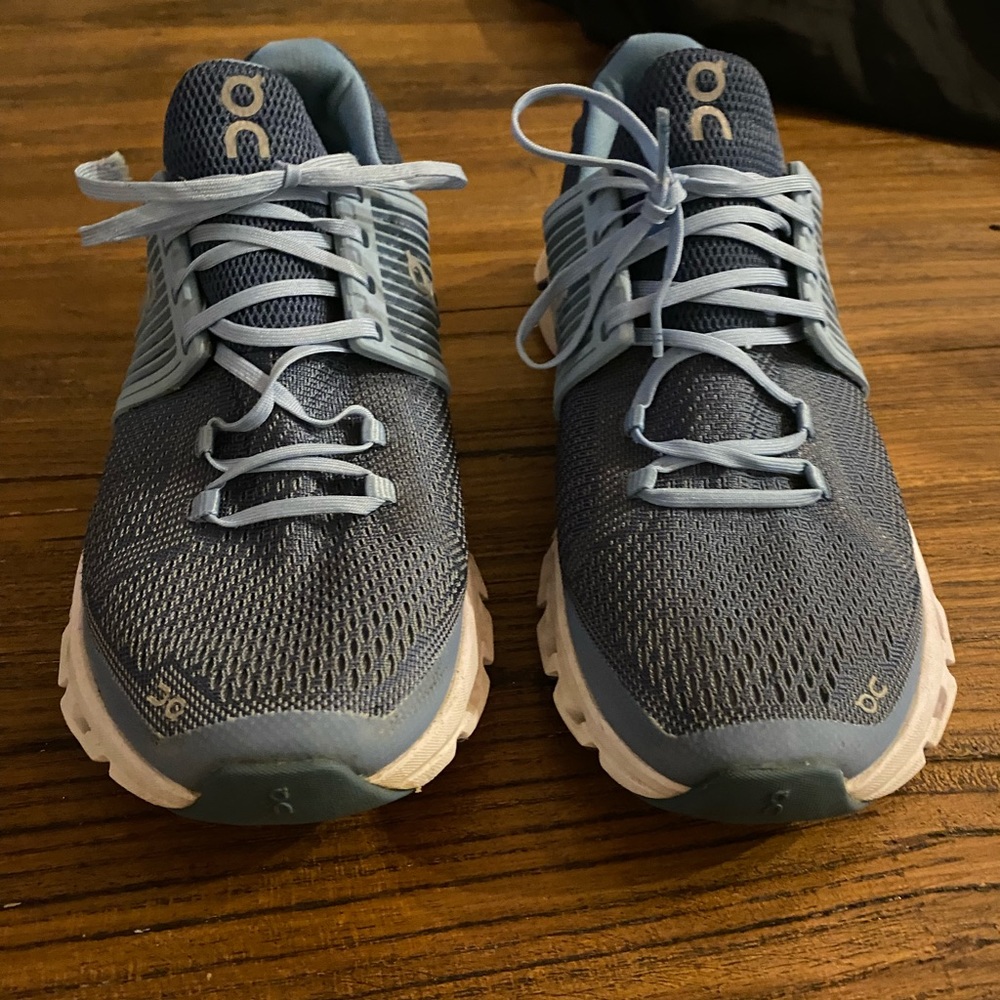 Blue women’s on cloud tennis shoes